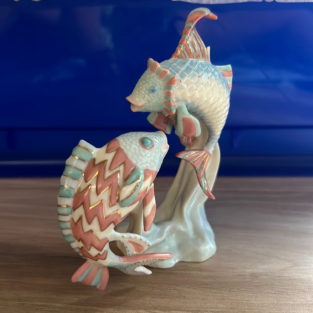 Vtg Lenox Porcelain Fish Duo Ocean Treasures by Parvaneh Made in Phillippines